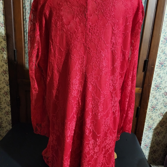 Brittany Black Red and Black Lace Blouse - Picture 2 of 4